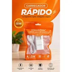 Carregador Turbo Fonte com Cabo Lightning Carregamento Rápido 2 Entradas Ultra Rápido
