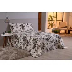Colcha Piquet Casal, Queen e King 03 Peças Macio - Floral - Tecido Premium