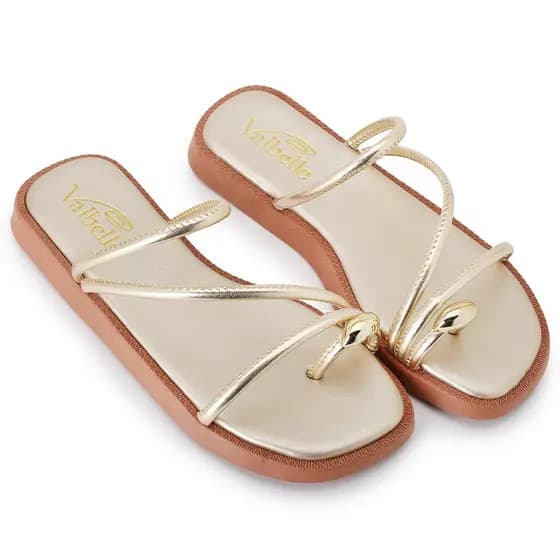 Sandalia Rasteirinha Flat com enfeite no dedo Tendência