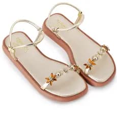 Sandalia feminina flat  Pedraria confortavel Novidade Verão