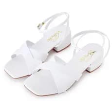 Sandália Feminina Salto Bloco Médio tiras confortavel fivela elegante
