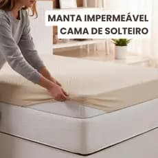 Protetor de Colchão Impermeável Solteiro 0,90x1,88x25cm Capa Protetora com Forro Impermeável e Enchimento 100% Poliéster