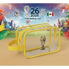 Nécessaire Transparente Em Plástico Para Copa do Mundo Taça Maquiagem Escola Academia Viagem Organizador