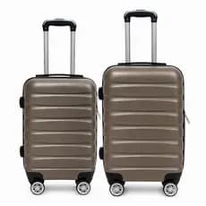Kit Conjunto Malas de Viagem Cinza, Rosa e Preta18 e 20 Polegadas Com Rodinhas Giro 360° Resistente