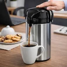 Garrafa Térmica Inox Café 1,0L - 1,9L De Pressão Apertar Hotel Pousada Bebidas Quentes Frias Chá Leite Suco