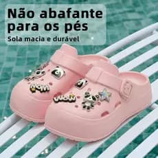 Babuche Feminino Plataforma Antiderrapante Leve e Confortável para Praia Passeio e Uso Diário Sandália Clog Feminina