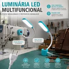 Luminária LED para máquina de costura com imã Haste flexível 360 graus iluminação precisa para bancada de trabalho torno