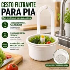 Cesta de Filtro Suspensa para Pia Removível Multifuncional Criativa com Drenagem Rápida Fácil Limpeza na Cozinha
