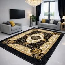 Tapete Luxo Florido 2,00x1,40 Antiderrapante Fofinho Macio Aveludado