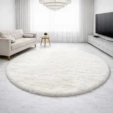 Tapete Redondo Peludinho Luxo Antiderrapante Sala e Quarto | Macio e Confortável | 1,00 • 1,40 • 2,00