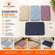 Tapete Banheiro Antiderrapante 40x60 Relevo Geométrico Macio Absorvente Lavável