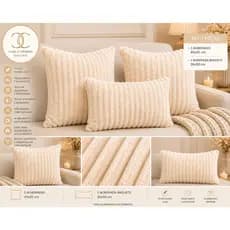 KIT 3 Capas de Almofadas Flanel Luxo 45x45cm Macia Confortável Decorativa Alta Qualidade Elegante Casa