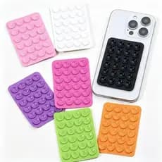 Capinha de celular silicone colorida com suporte ventosa, uso diário para banheiro e exercícios