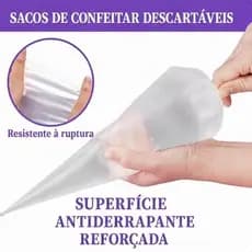 Saco De Confeitar Medio 100/200/300Unidades Confeitaria Bolo Doce Cupcake