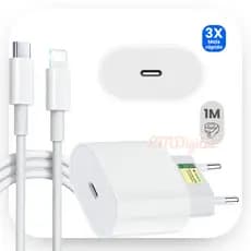 Carregador Turbo De iPhone Fonte com Cabo Carregamento  Rápido 35 W Samsung Qualidade Leve Forte