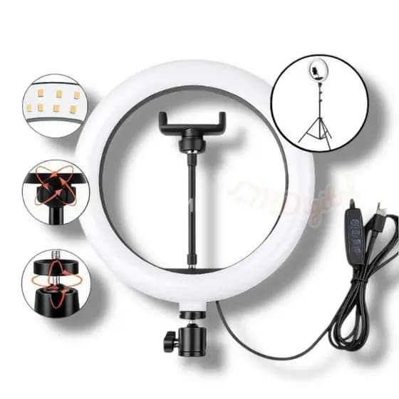 Ring Light Iluminador 10 Polegadas Com  De 2.10 Metro Com Tripé Profissional Led Selfie para celular
