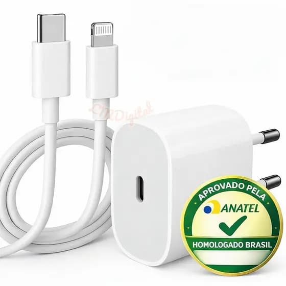 Carregador iPhone Original 20W Turbo Pro Xr Xs Usb C Lacrado iPhone 11 12 13 14 Original  Leve Turbo