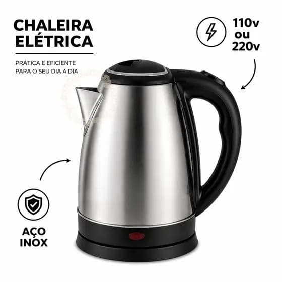 Chaleira Elétrica Inox Jarra Bivolt 110v 220v Alta Qualidade Pratica Moderna