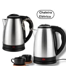 Kit 2 Chaleira Elétrica 2,0 Litros Inox Ferve Água Rápido com Desligamento Automático 110v 220v  Chá
