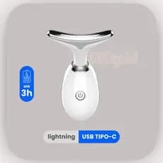 Massageador Facial Golfinho com LED Fototerapia Rejuvenescedor Anti-Idade com Cores Circulação Sangu