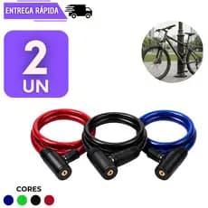 Jogo 2 Corrente Para Moto e Bicicleta Trava Antifurto Para E Cadeado Cabo De Aço Reforçado Com Chave Bike Anti Furto