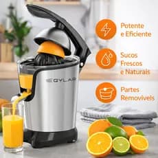 Extrator de Suco Eletrico QYLAR Citrus Juicer 400W 620ML Inox