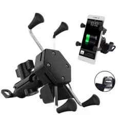 Suporte Garra Para Celular Moto Universal Com Carregador Usb-havando