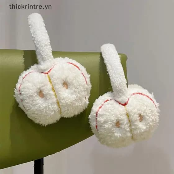 THI Inverno Doce Menina Bonito Earmuffs Dos Desenhos Animados Natal Pelúcia Quente Headwear Feminino Tampões De Ouvido P