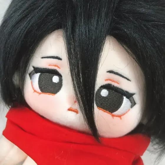 Ataque Ao Titã Mikasa·Ackerman 20cm Boneca Flor De Algodão Cabelo Frito Bonito Anime Periférico br