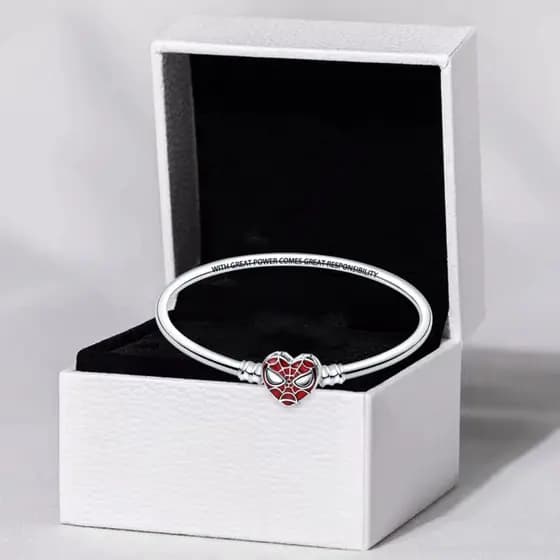 Acessórios Originais Pulseira Marvel Spiderman Pulseira de Prata s925 Sterling Pulseira de Prata Exquisite Fashion Jewel