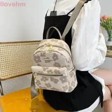 LUCKY-ILOVEHM Mini Mochila Pequena , Pacote De Bolsa Para Telefone Com Estampa De Flores De Couro PU , Multifuncional