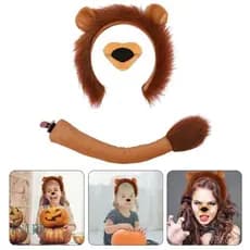 IRE Halloween Leão Vestir-Se Traje Conjunto Para Festa Aniversário Do Miúdo Hairband Cauda Gravata  dia das Bruxas Cospl
