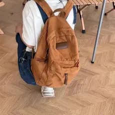 [SJB] Mochila drapeada, bolsa de lona delicadamente desgastada, mochila retrô de grande capacidade, mochila escolar masc