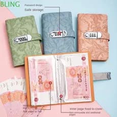 BLING 100 Envelopes Desafio De Poupança De Dinheiro , Economizar Com Bloqueio De Senha Livro De Coleta Reutilizável