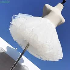 Saia Inchada Desossada NIDOSE , Anágua Branca Lolita De 4 Camadas , Suporte Para De Roupas De Cosplay