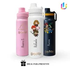 Garrafa Térmica Inox 800ml Personalizada Escola de Magia / Mundo dos Bruxos - Presente Bruxo Premium
