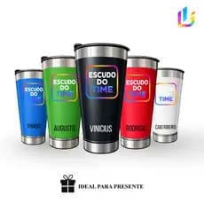 Copo térmico Inox 473ml Personalizado  Seu Time de Futebol - Presente Torcedor