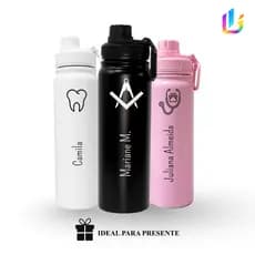 Garrafa Térmica Inox 800ml Personalizada Profissões/Universitário/Curso - Presente/Brindes Formatura