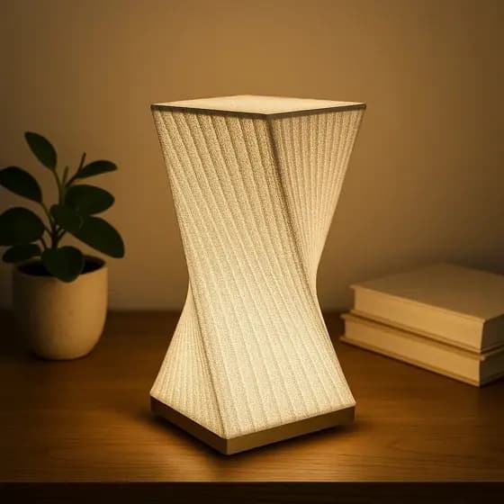 Luminária Twister LED -  Decoração Minimalista Mesa Cabeceira Sala Quarto Escritório