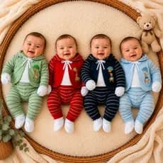 👶💙 Kit 4 Pagão Bebê Menino e Menina RN 0 a 3 Meses | Roupa de Bebê Recém-Nascido Enxoval Maternidade