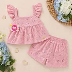 Conjunto Bebê Menina Premium Blusinha e Short 2 Meses a 1 Ano