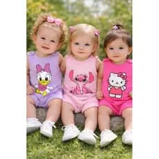 Kit 3 peças macaquinho bebê 3 a 12 meses envio rápido e ótimo custo benefício