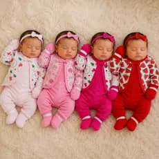 Kit 4 Pagão Bebê  RN 0 a 3 Meses Enxoval Completo Menino e menina Cores Sortidas
