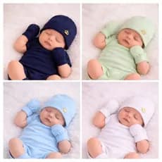 Touca para bebe recém nascido acompanha acessórios