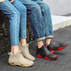 Botas de chuva elegantes para casais QDXF, botas de chuva masculinas, botas de chuva femininas, sapatos de borracha anti