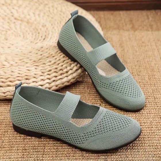 Sapatos Femininos da Moda, Tênis Planos de Malha Confortáveis para Verão, Escritório, Casa e Atividades ao Ar Livre R4DH