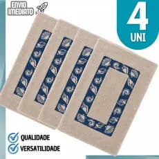 Tapete Antiderrapante 40x60cm Macio, Super Absorvente e Elegante para Banheiro Para Lavabo Detalhe Azul Mar