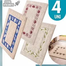 Tapetes para Banheiro Antiderrapante Macio Lavável Elegante Absorvente para Piso Banho Lavabo Suite