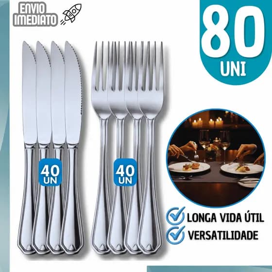 Garfo e Faca Inox Talheres Utensílios para Mesa e Cozinha Buffet Restaurantes