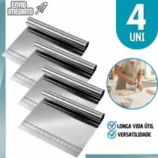 Espátula Inox Tubular Corta Pão Artesanal, Brownie, Divisor de Massa Raspar Bancada limpeza de Superfícies Confeitaria